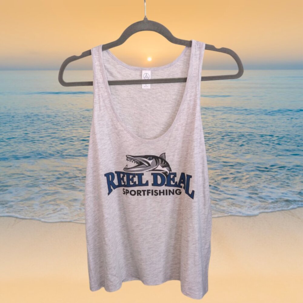 Reel Deal Flowy Tank Top - Heather Grey
